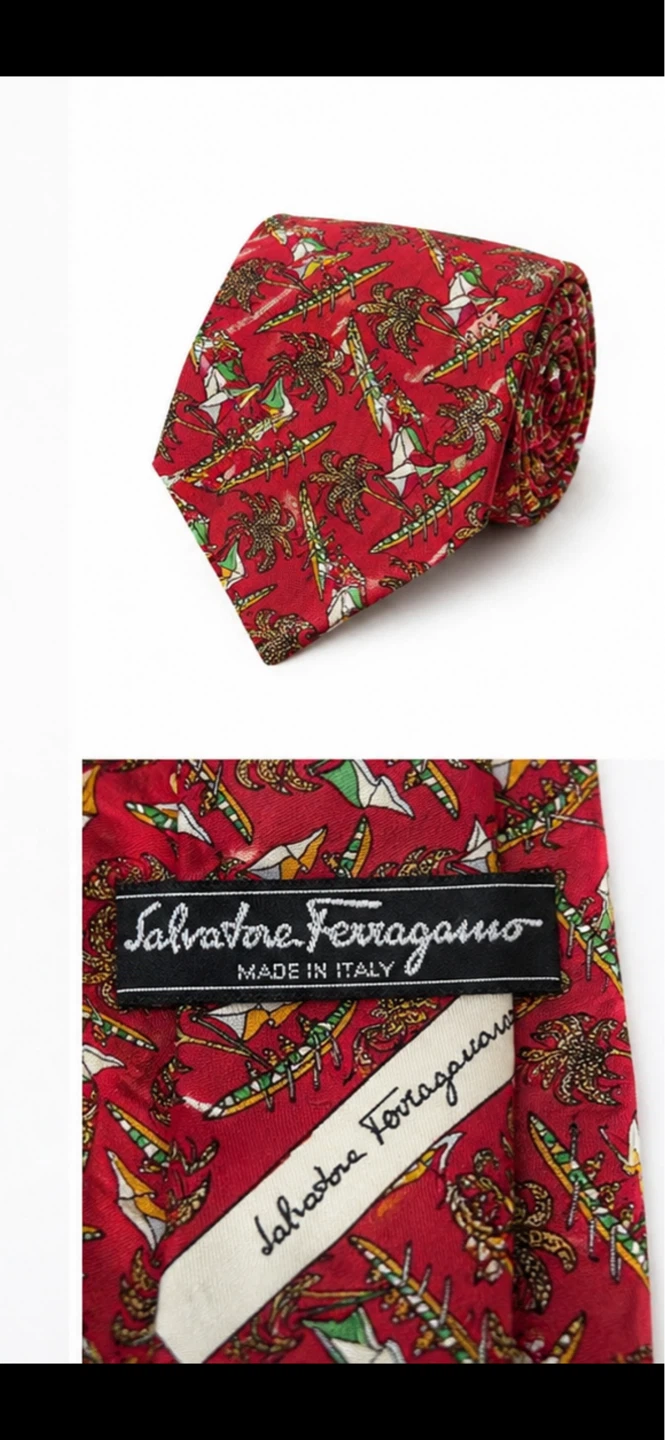 Salvatore Ferragamo Red Silk Tie - photo 2