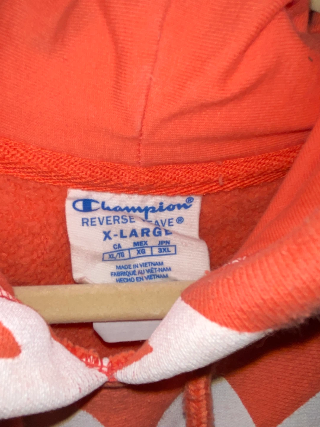 Men’s Champion Reverse Weave Orange Logo Hoodie 🌱 - photo 5