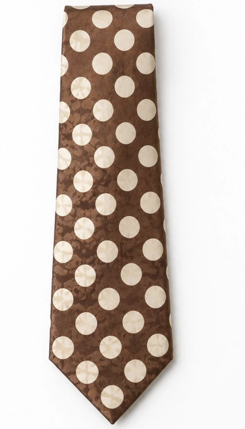 Ermenegildo Zegna Brown Polka Dot Silk Tie - photo 2