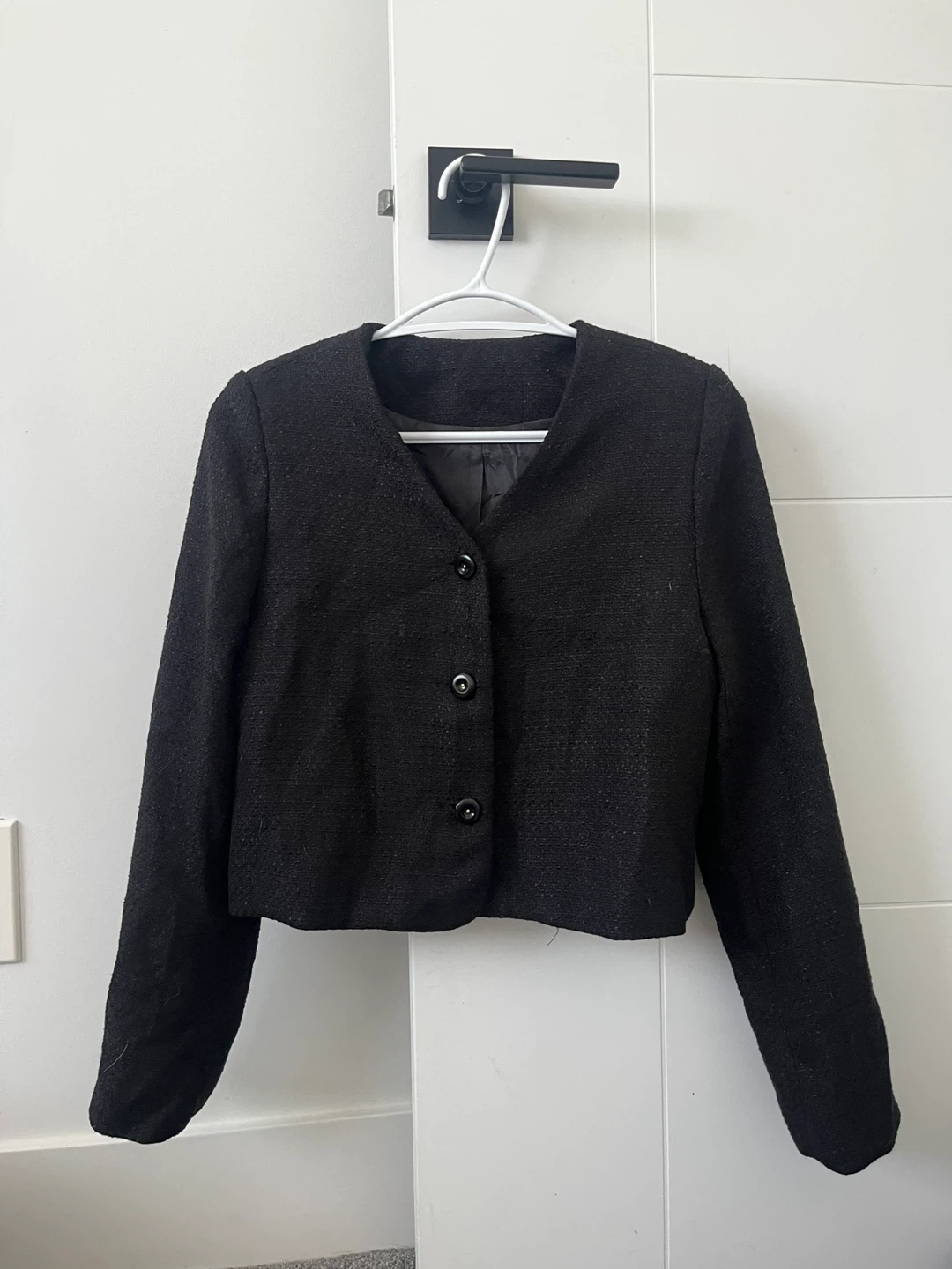 Black Tweed Cropped Jacket