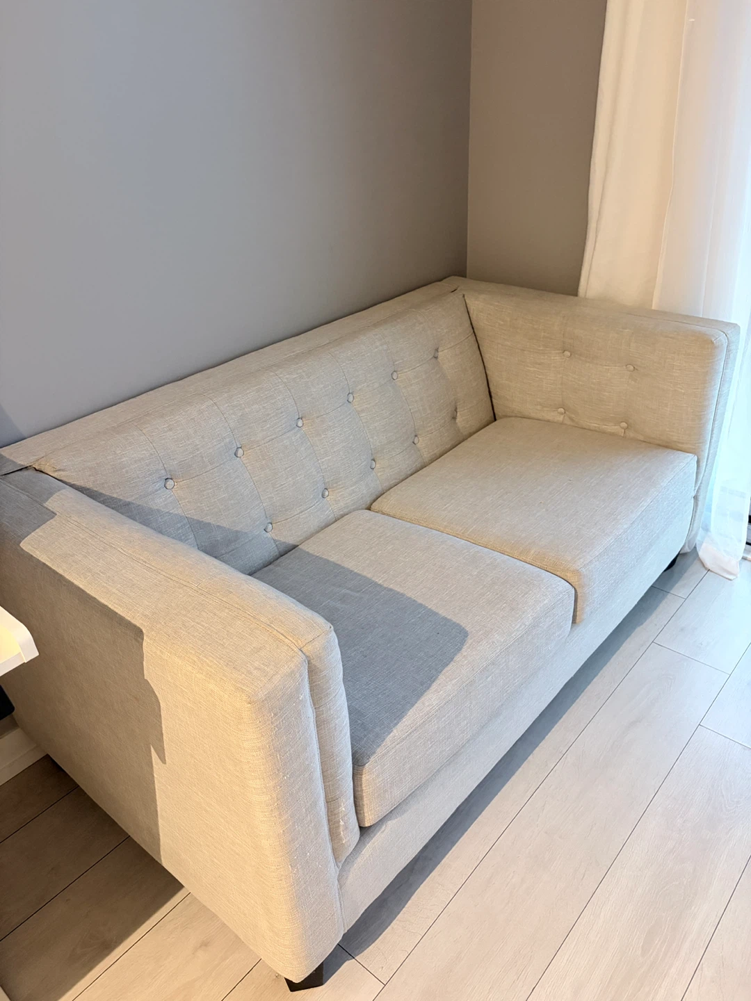 Light Grey Tufted Sofa