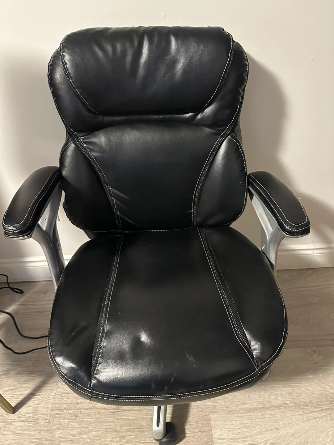 Black Faux Leather Office Chair
