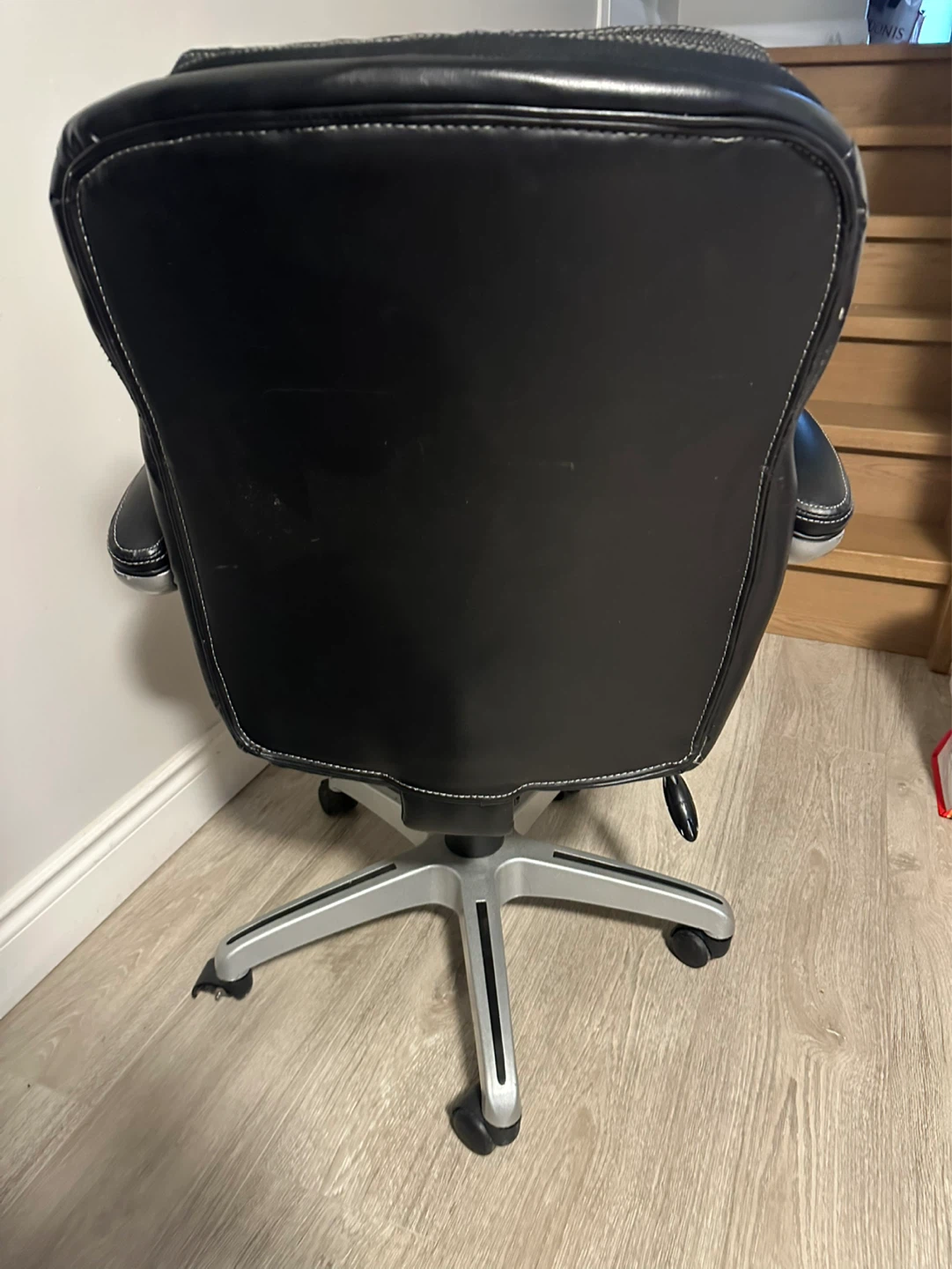 Black Faux Leather Office Chair - photo 4