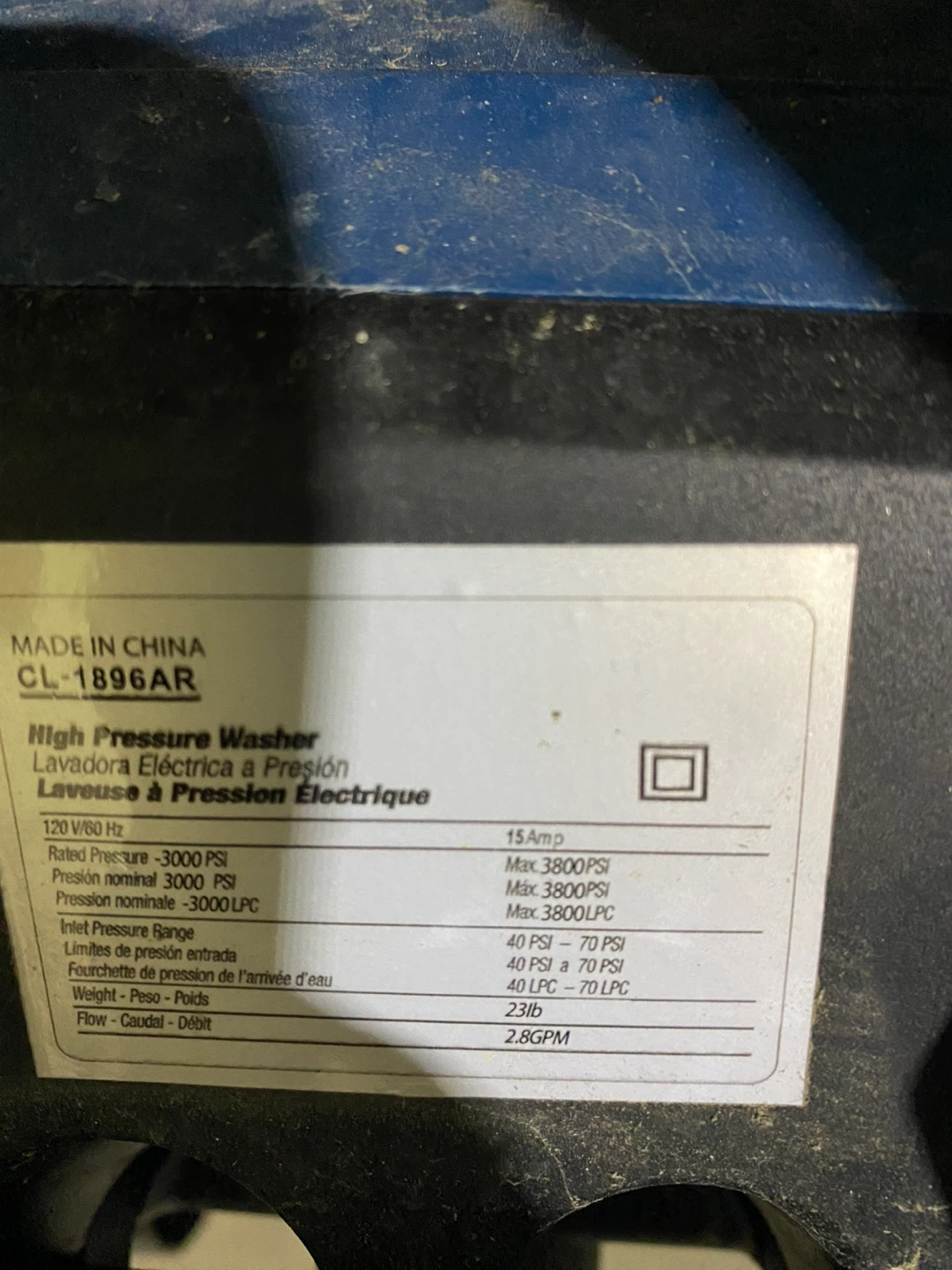 High Pressure Washer CL-1896AR - photo 2