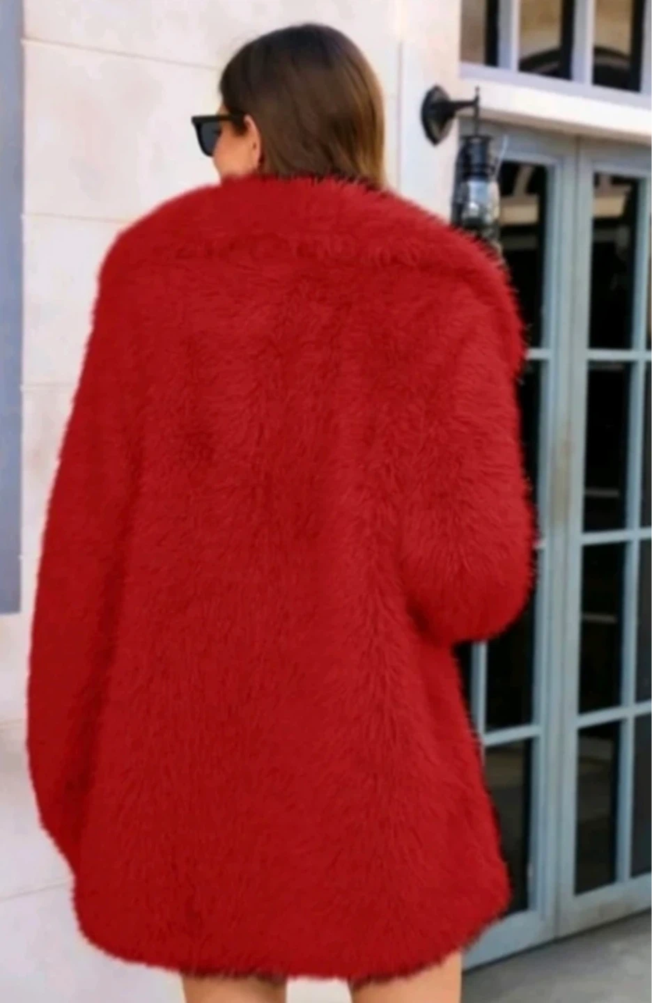 Red Faux Fur Coat - photo 2