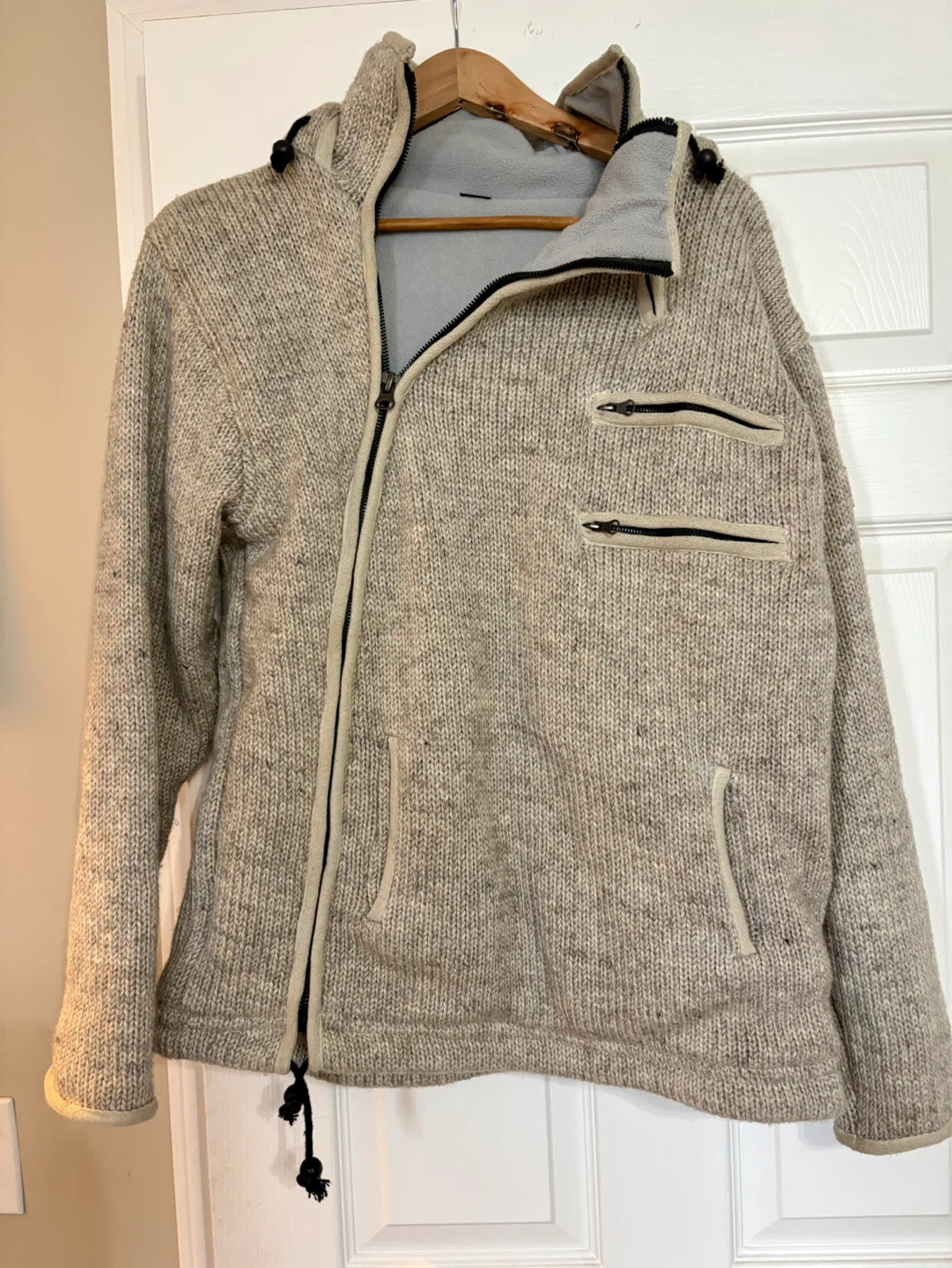 Men's Fleece Lined Hooded Sweater Jacket