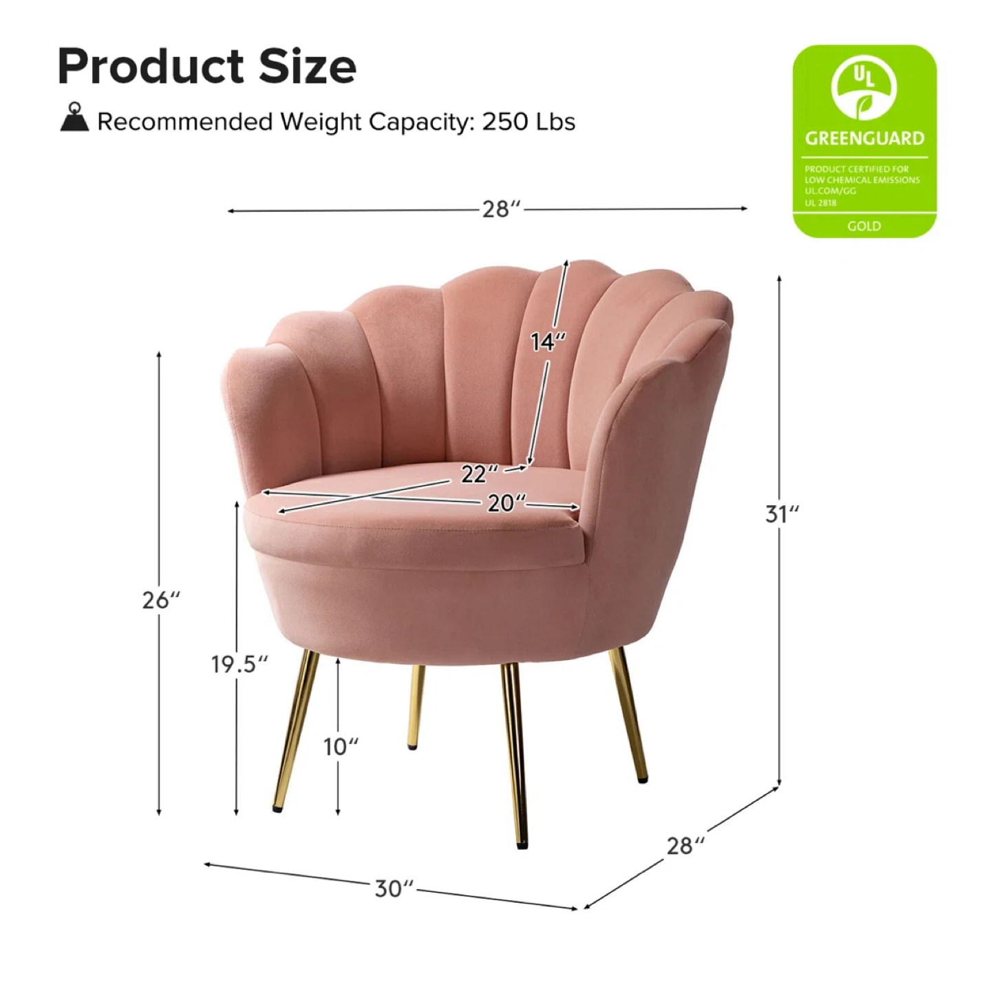 Pink Velvet Accent Chair - photo 2