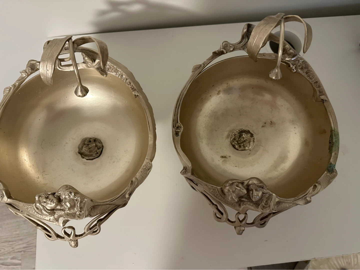 Pair of Vintage Art Nouveau Silver Plated Bowls - photo 3