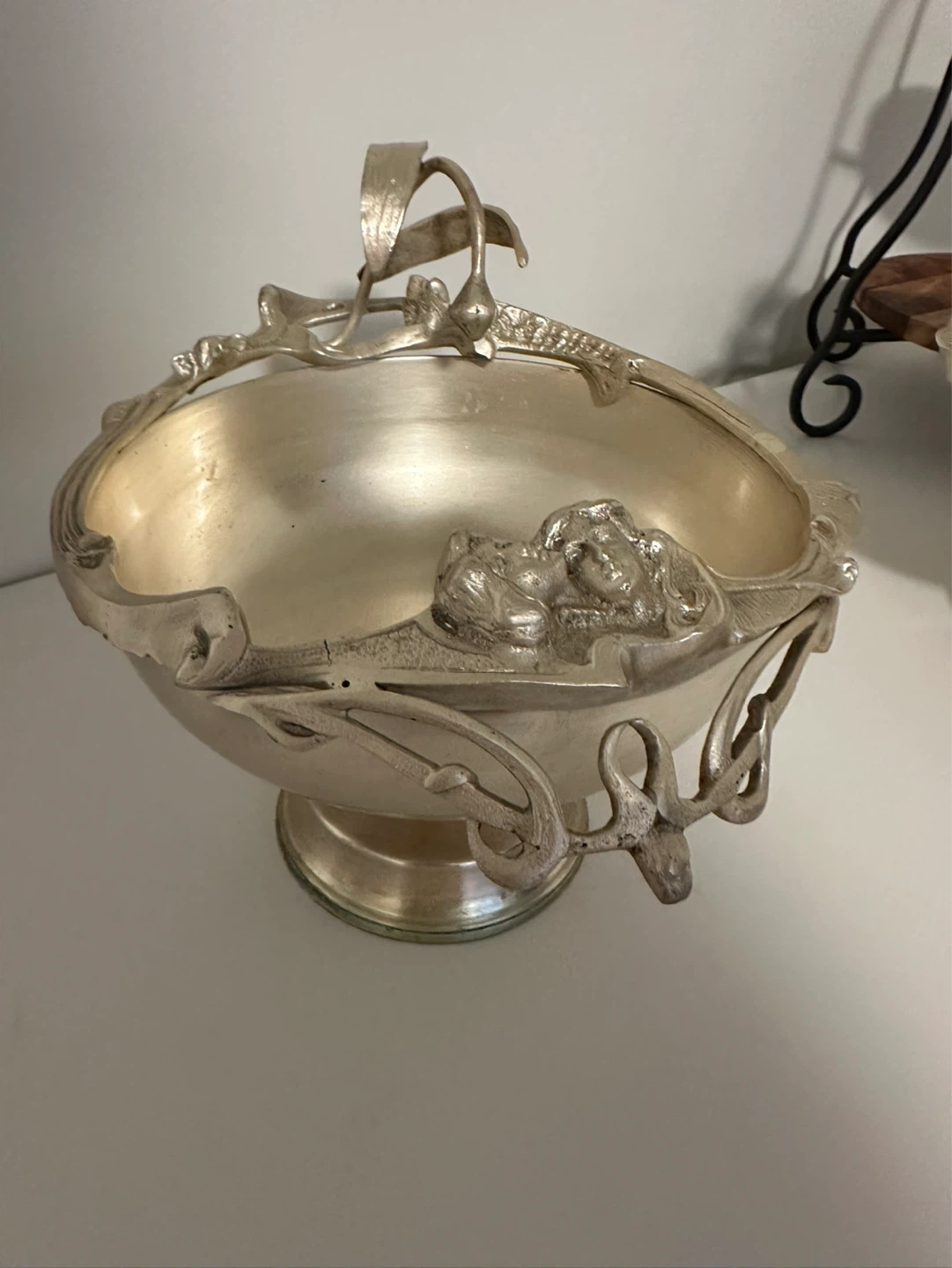 Pair of Vintage Art Nouveau Silver Plated Bowls