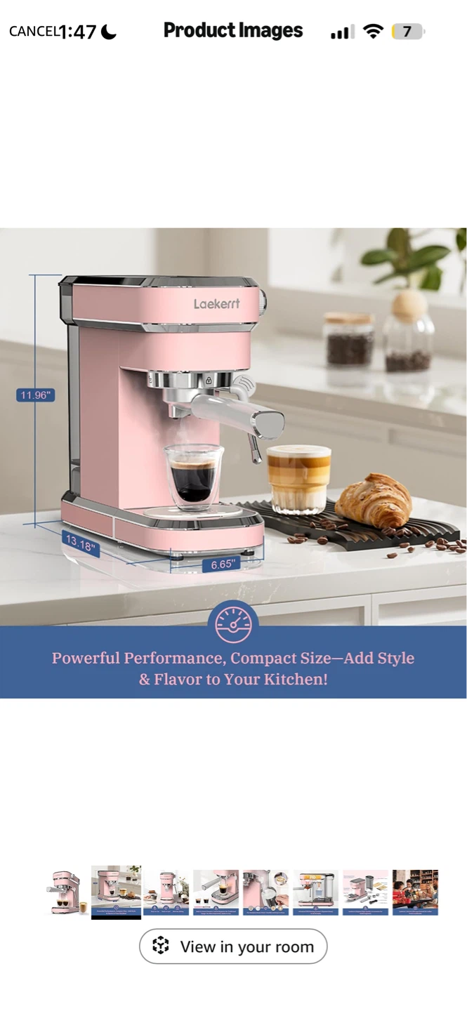 Laekerrt Pink Espresso Machine