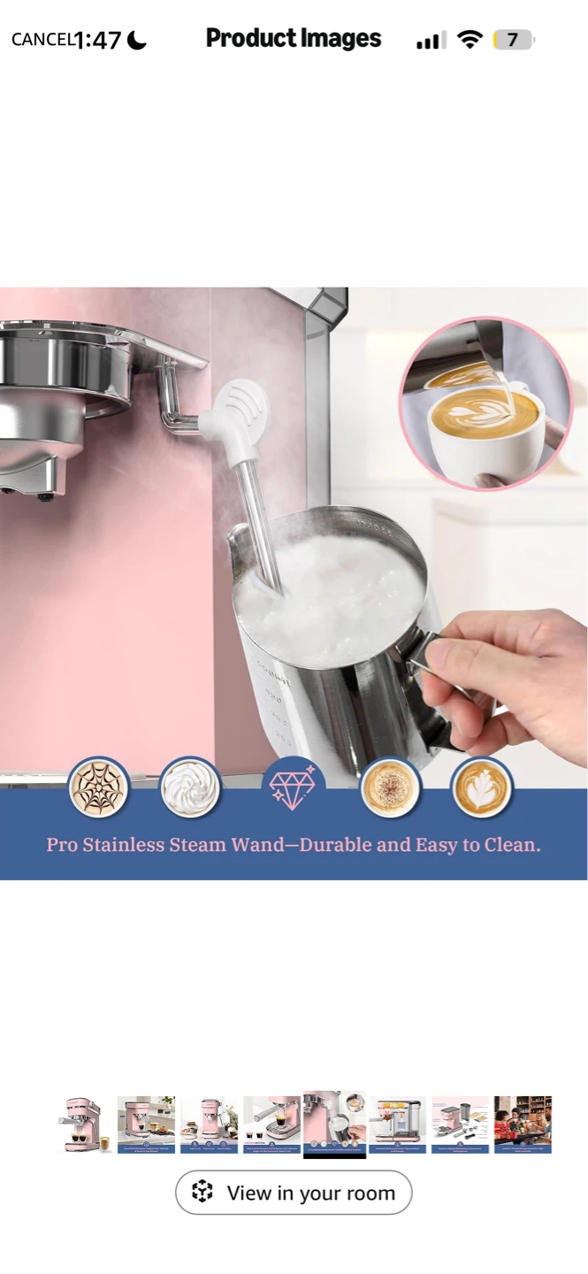 Laekerrt Pink Espresso Machine - photo 3