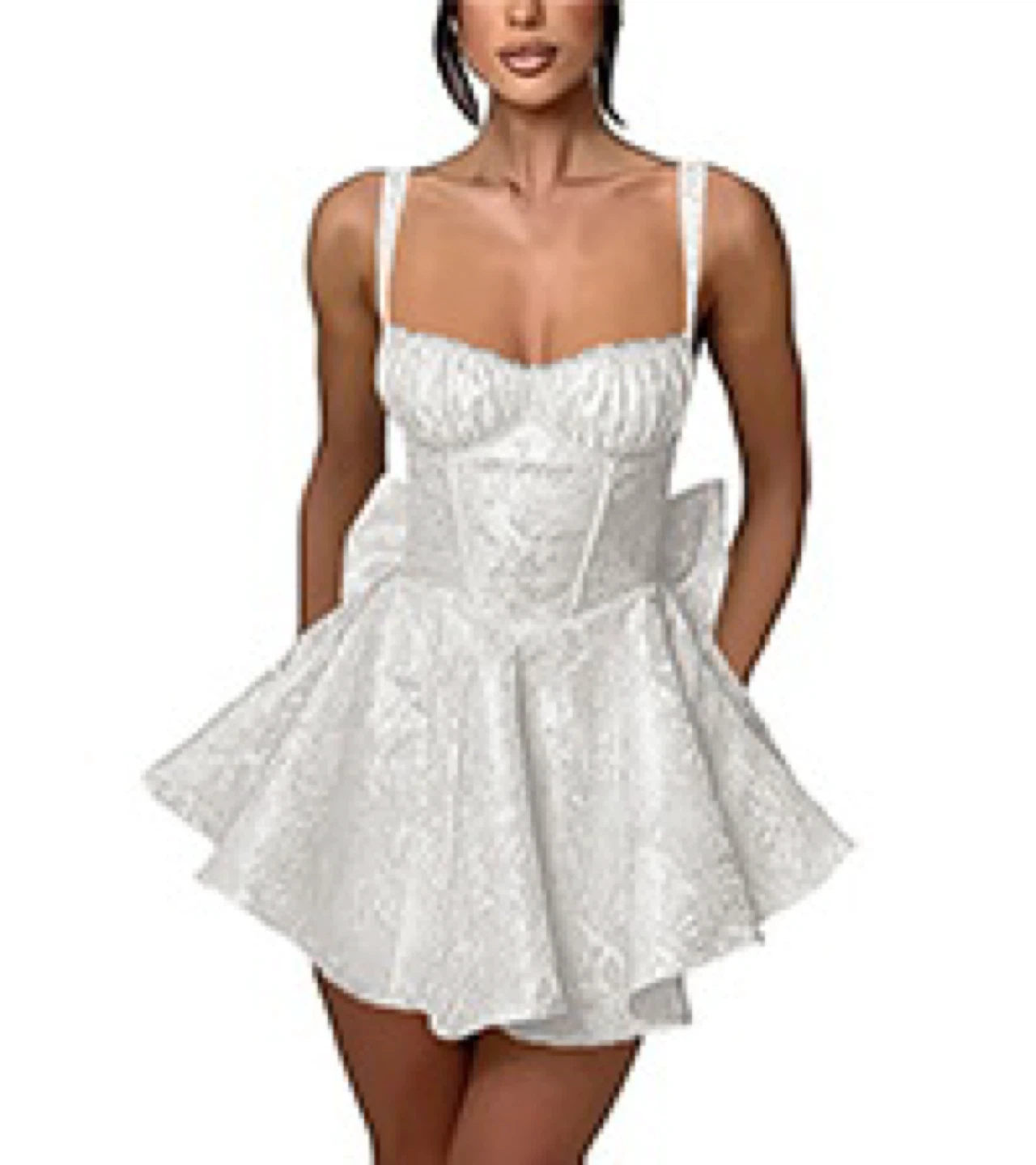 Fashion Nova White Corset Mini Dress - Size M