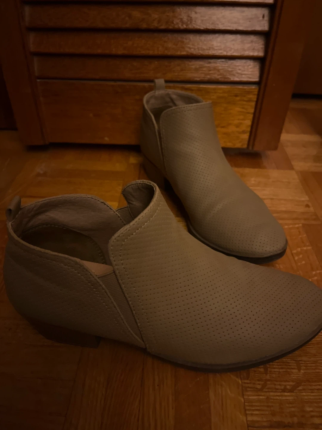 Tan Perforated Ankle Boots - photo 2