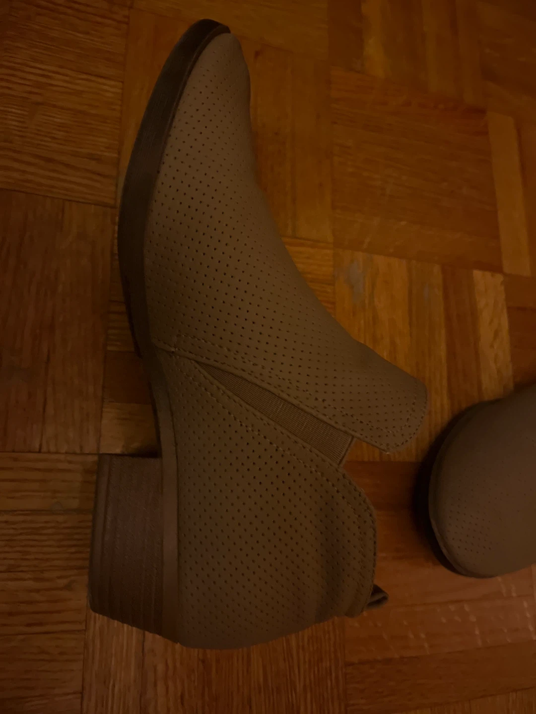 Tan Perforated Ankle Boots - photo 5