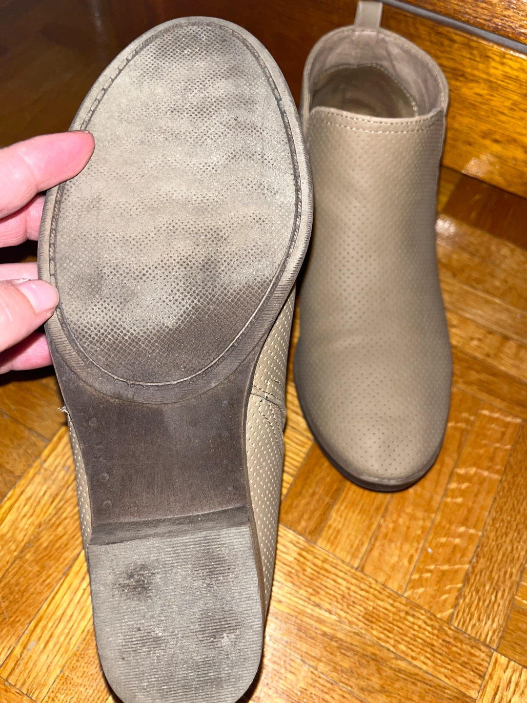 Tan Perforated Ankle Boots - photo 4