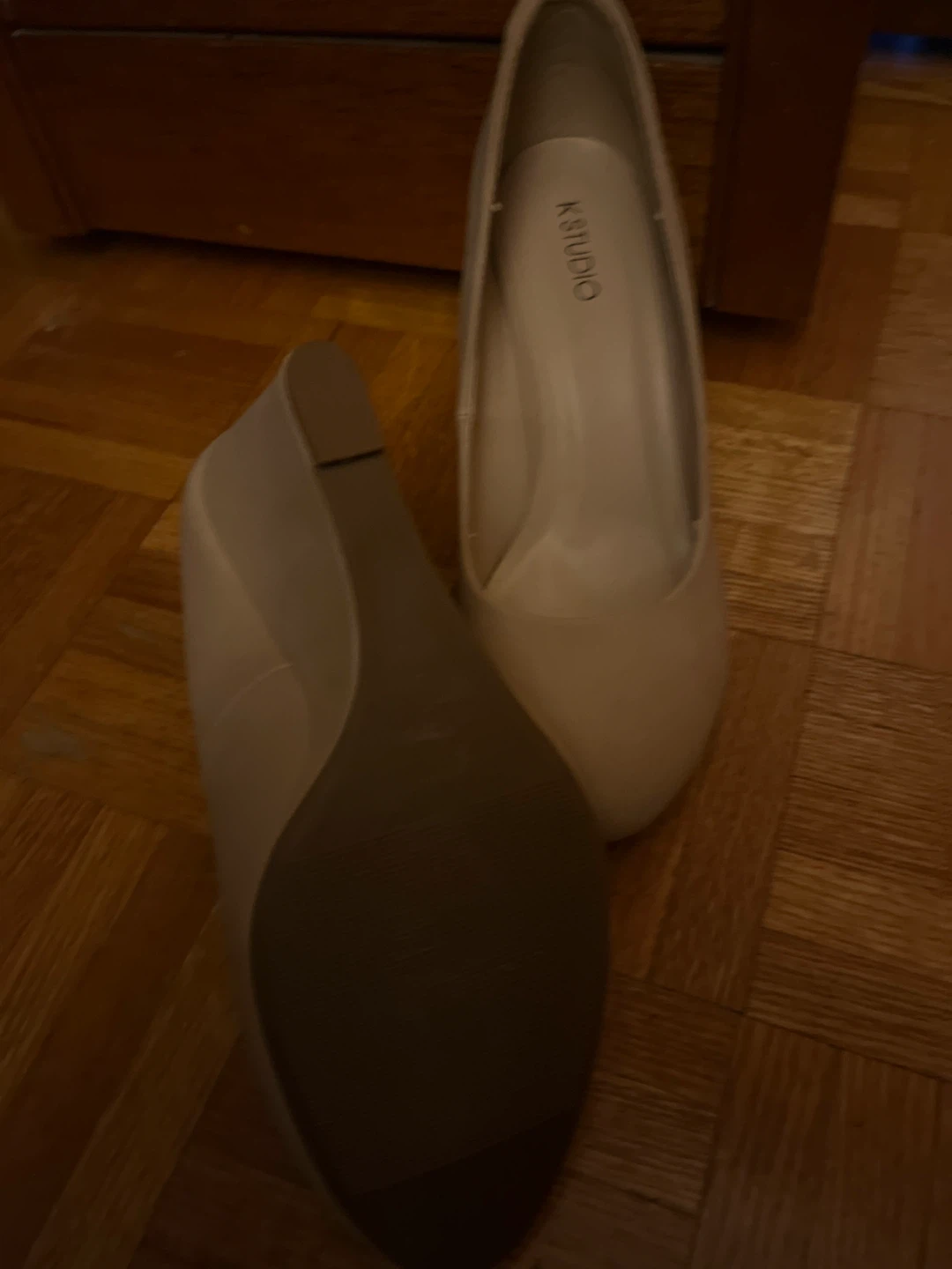 K STUDIO women's beige wedge heels size 7 - photo 5
