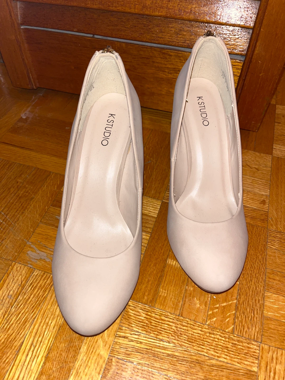 K STUDIO women's beige wedge heels size 7 - photo 3