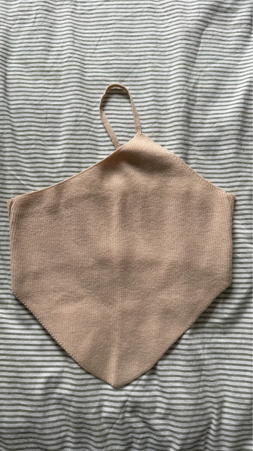 Tan Knit Halter Top
