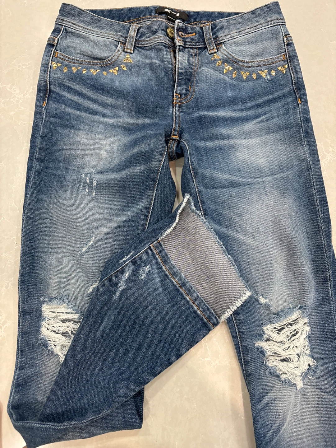 Just Cavalli Distressed Studded Jeans - Size 26 - photo 2