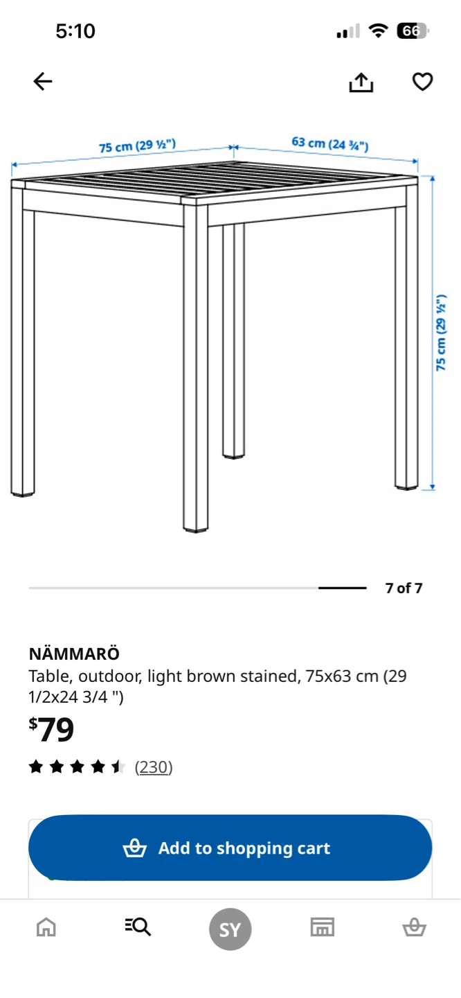 IKEA NÄMMARÖ Outdoor Table - Light Brown Stained - photo 2