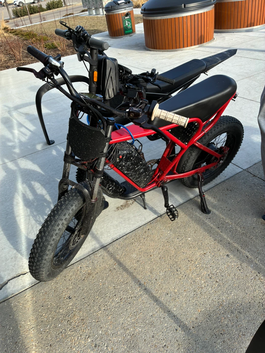 Red Electric Fat Tire Bike