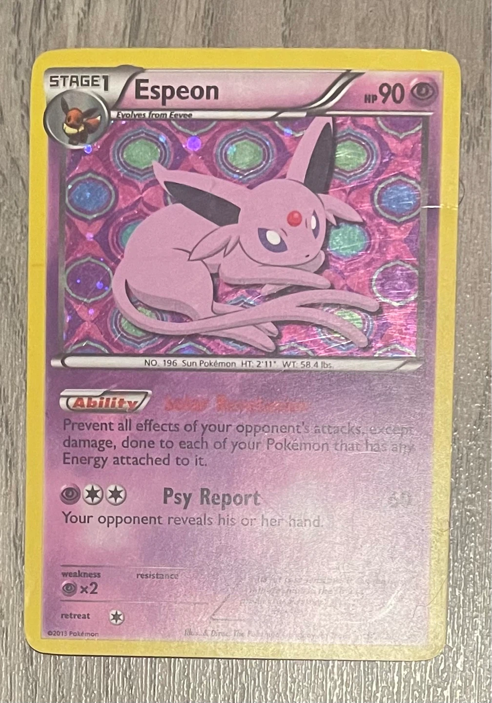 Pokémon TCG Espeon Stage 1 Card