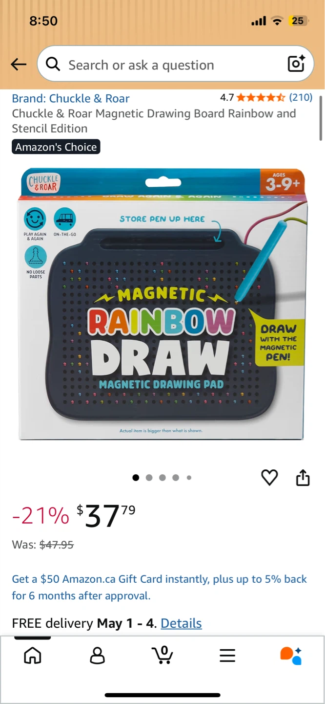 NEW! Magnetic Drawing Board Rainbow Pad
