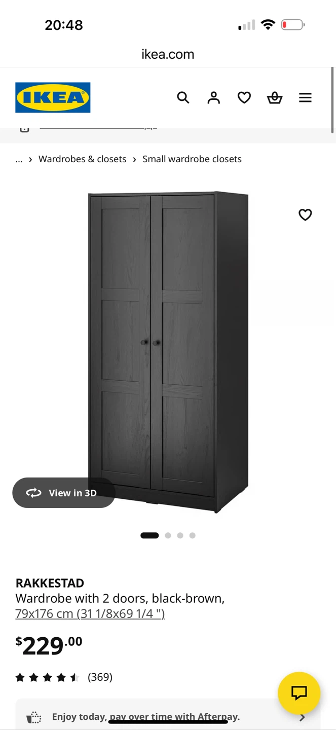 Like New IKEA RAKKESTAD Wardrobe - Black-Brown