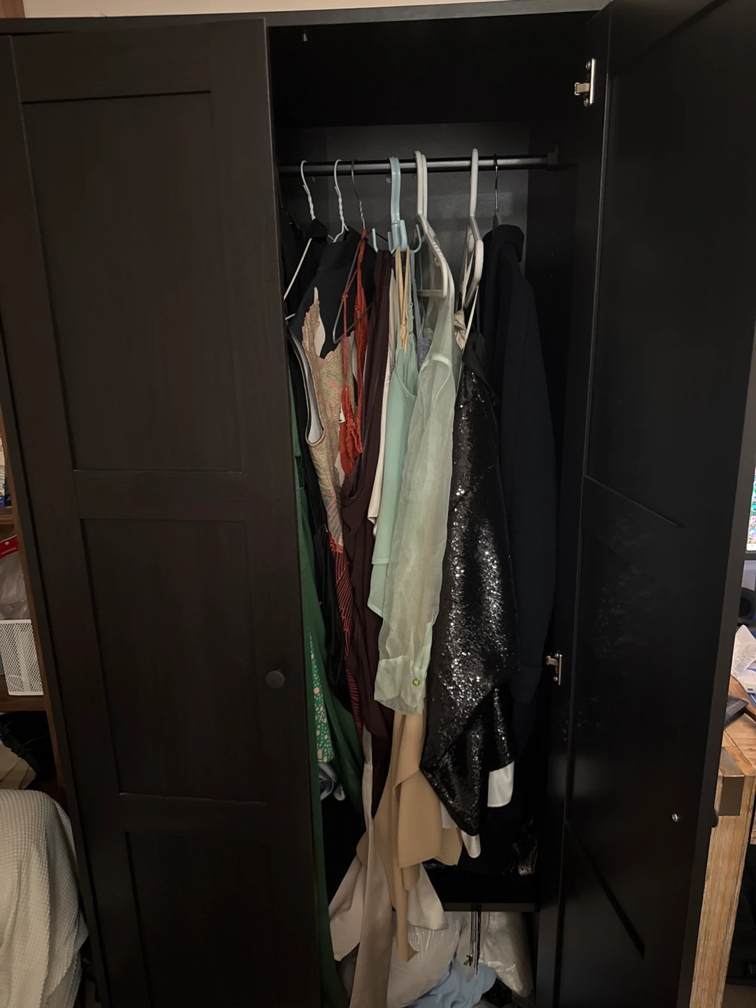 Like New IKEA RAKKESTAD Wardrobe - Black-Brown - photo 4