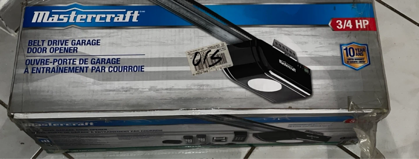 Mastercraft 3/4 HP Belt Drive Garage Door Opener - photo 2