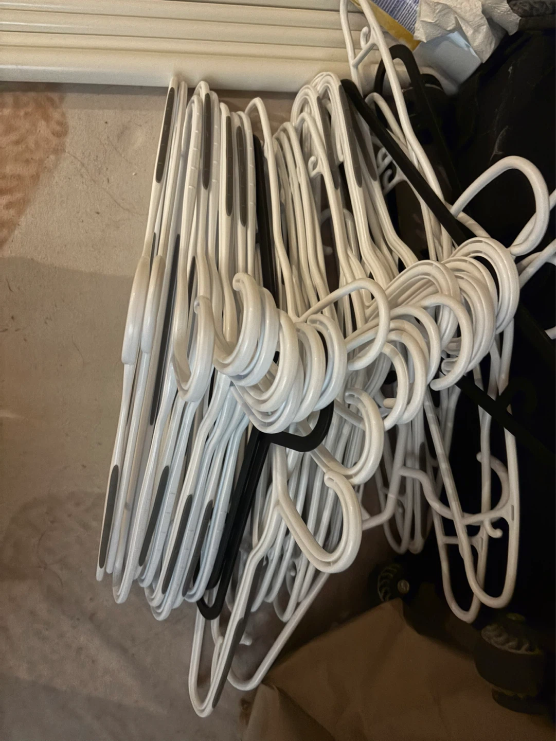 Plastic Clothes Hangers - White and Black