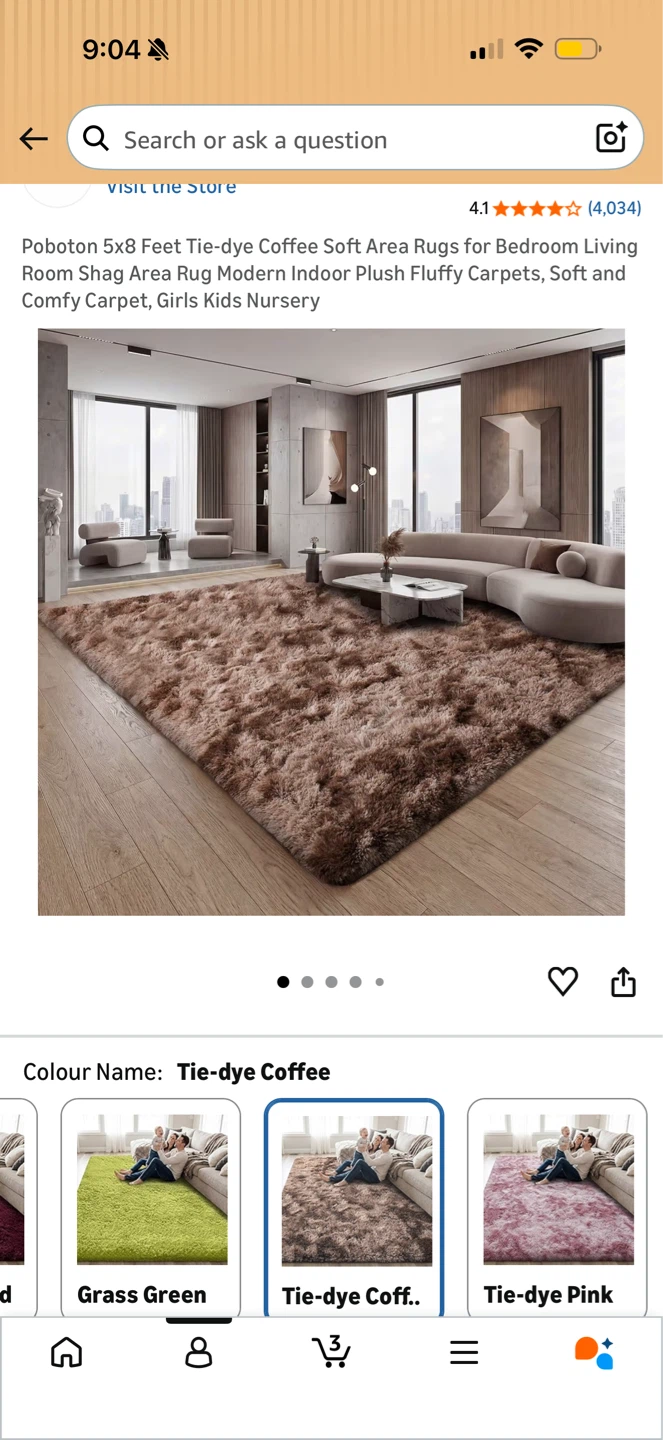 Poboton 5x8 ft Tie-dye Coffee Soft Area Rug - photo 4