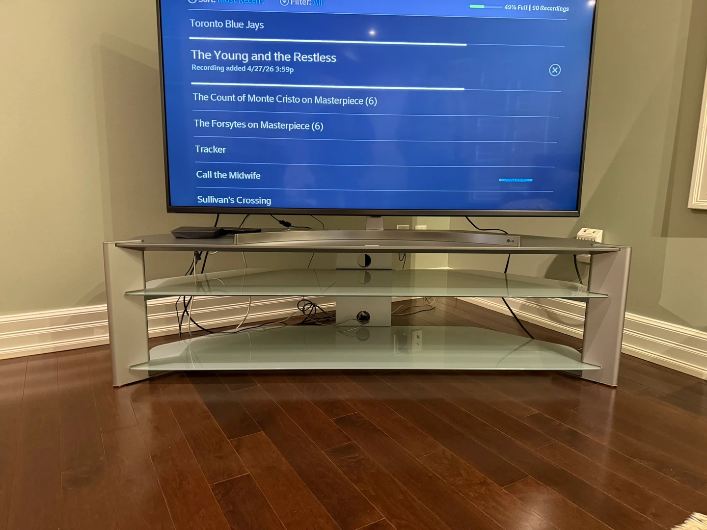 LG Glass TV Stand (corner)