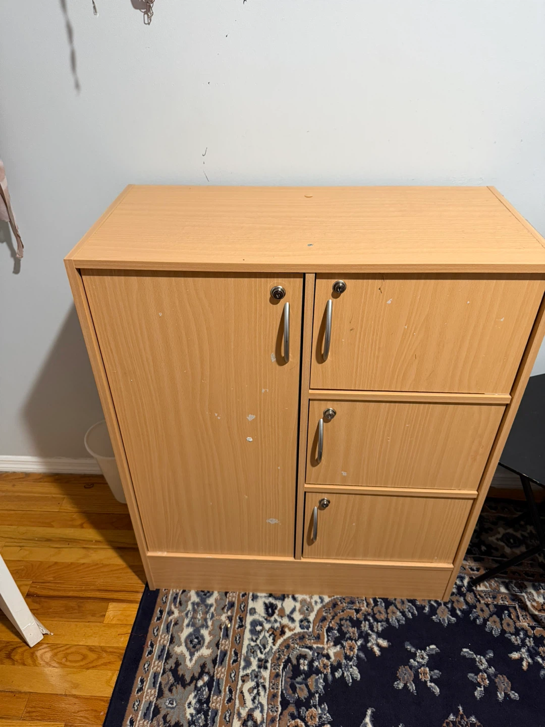 Light Wood Cabinet with Doors and cabinet