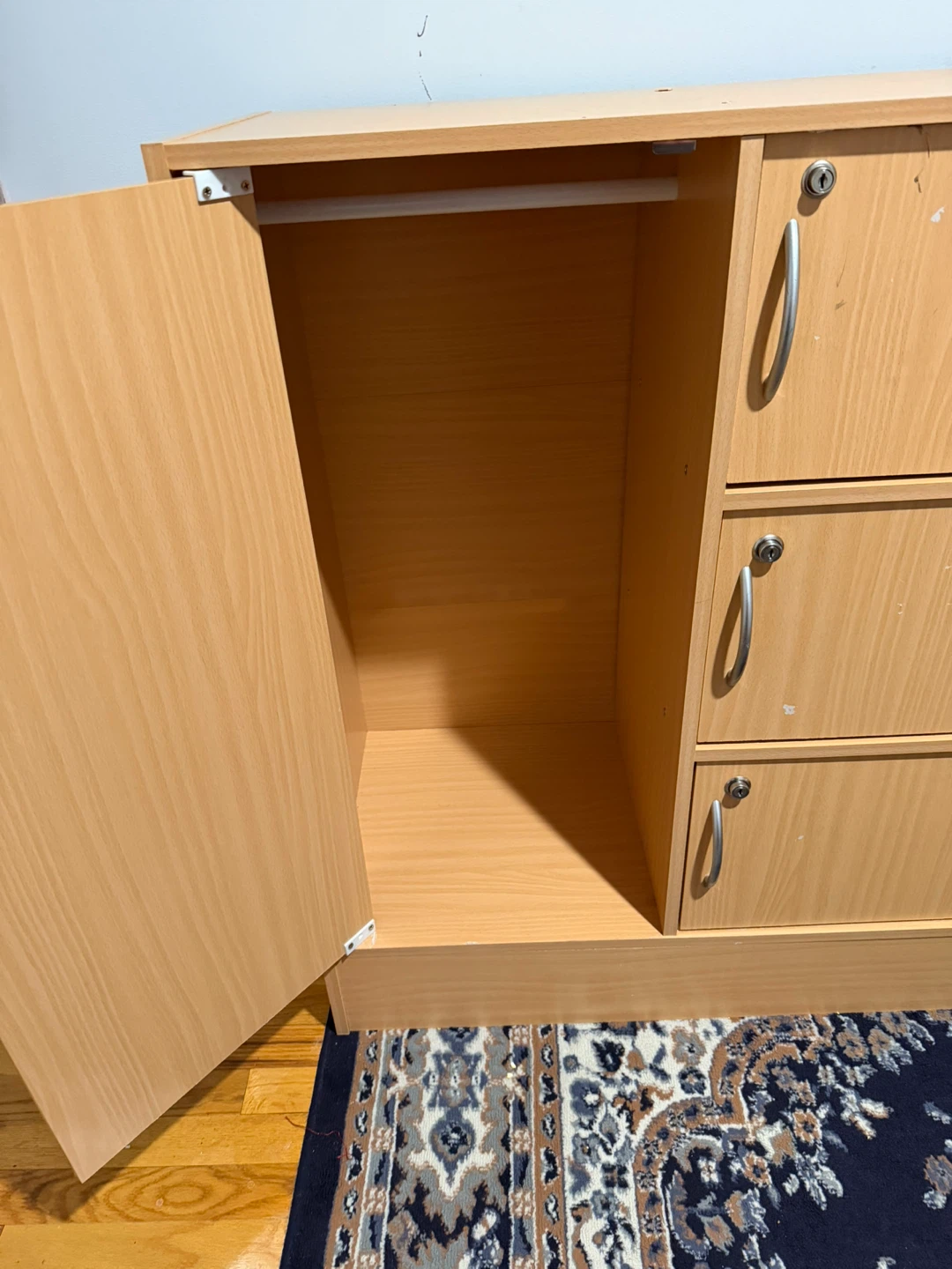 Light Wood Cabinet with Doors and cabinet - photo 2