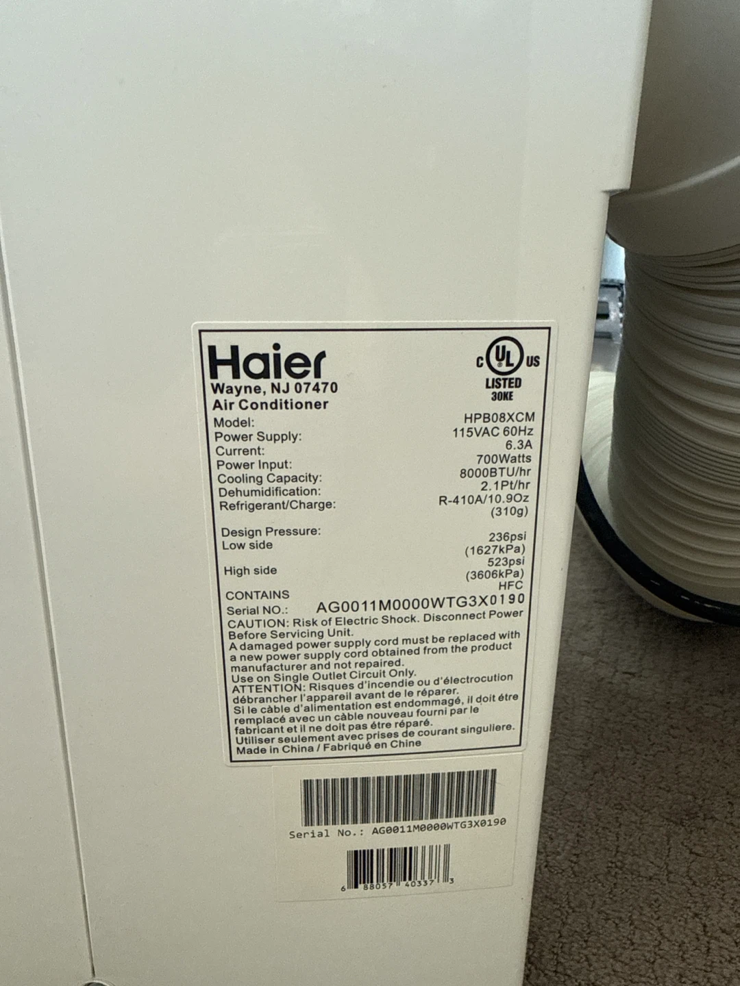 Haier Portable Air Conditioner - photo 2
