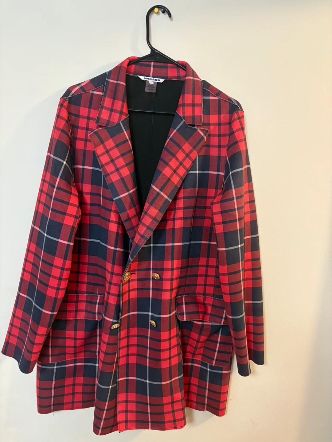 HyGARD Plaid Double-Breasted Blazer