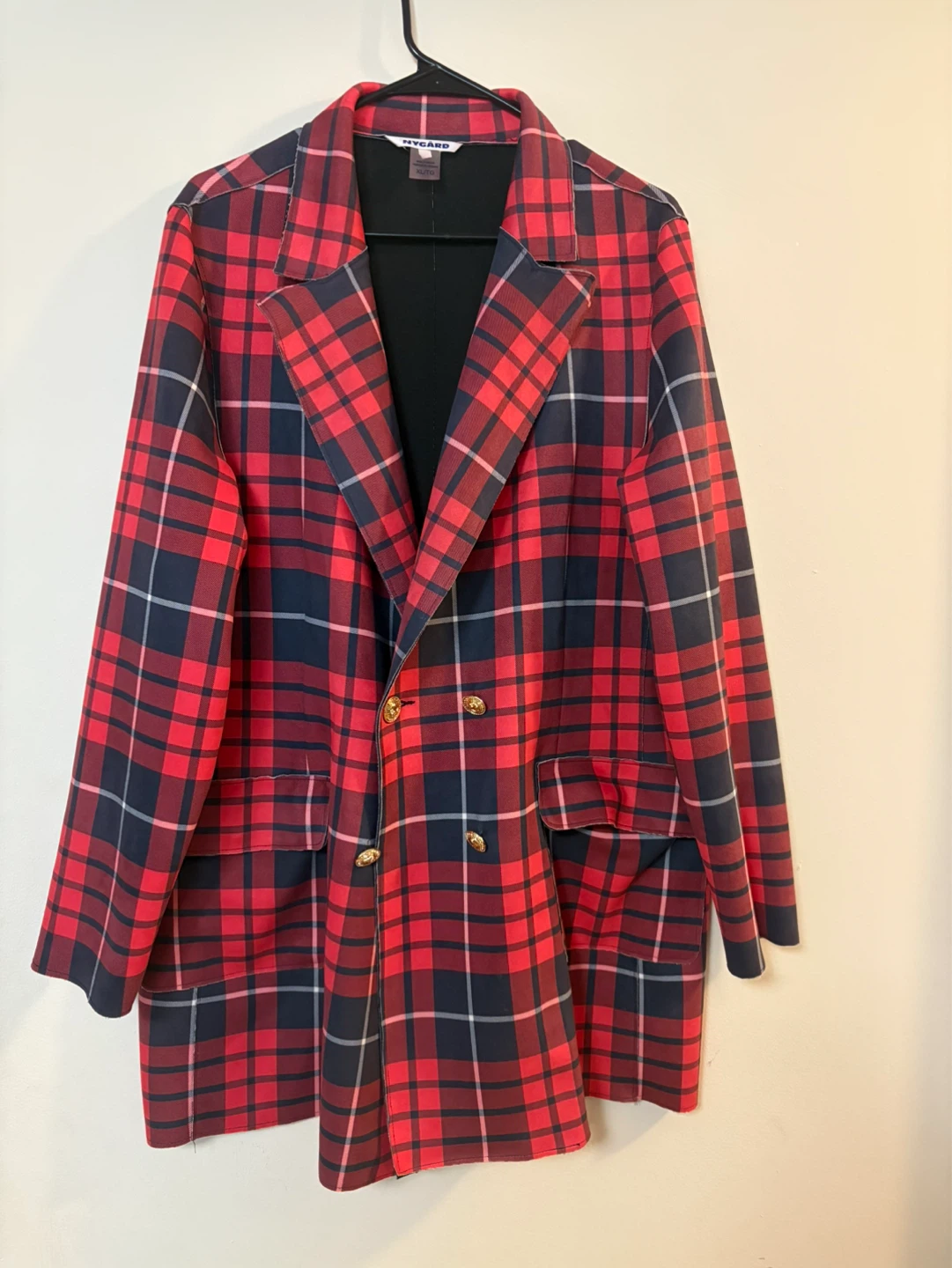 HyGARD Plaid Double-Breasted Blazer - photo 2