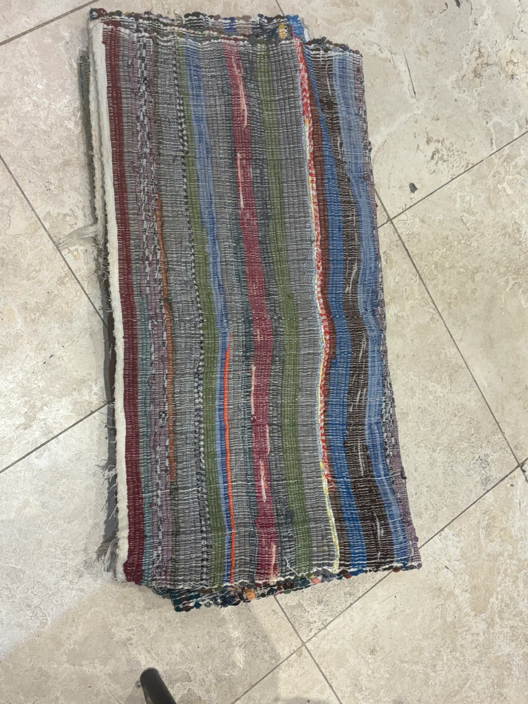 🌱 Woven Rag Rug - Striped 6x5 - photo 2