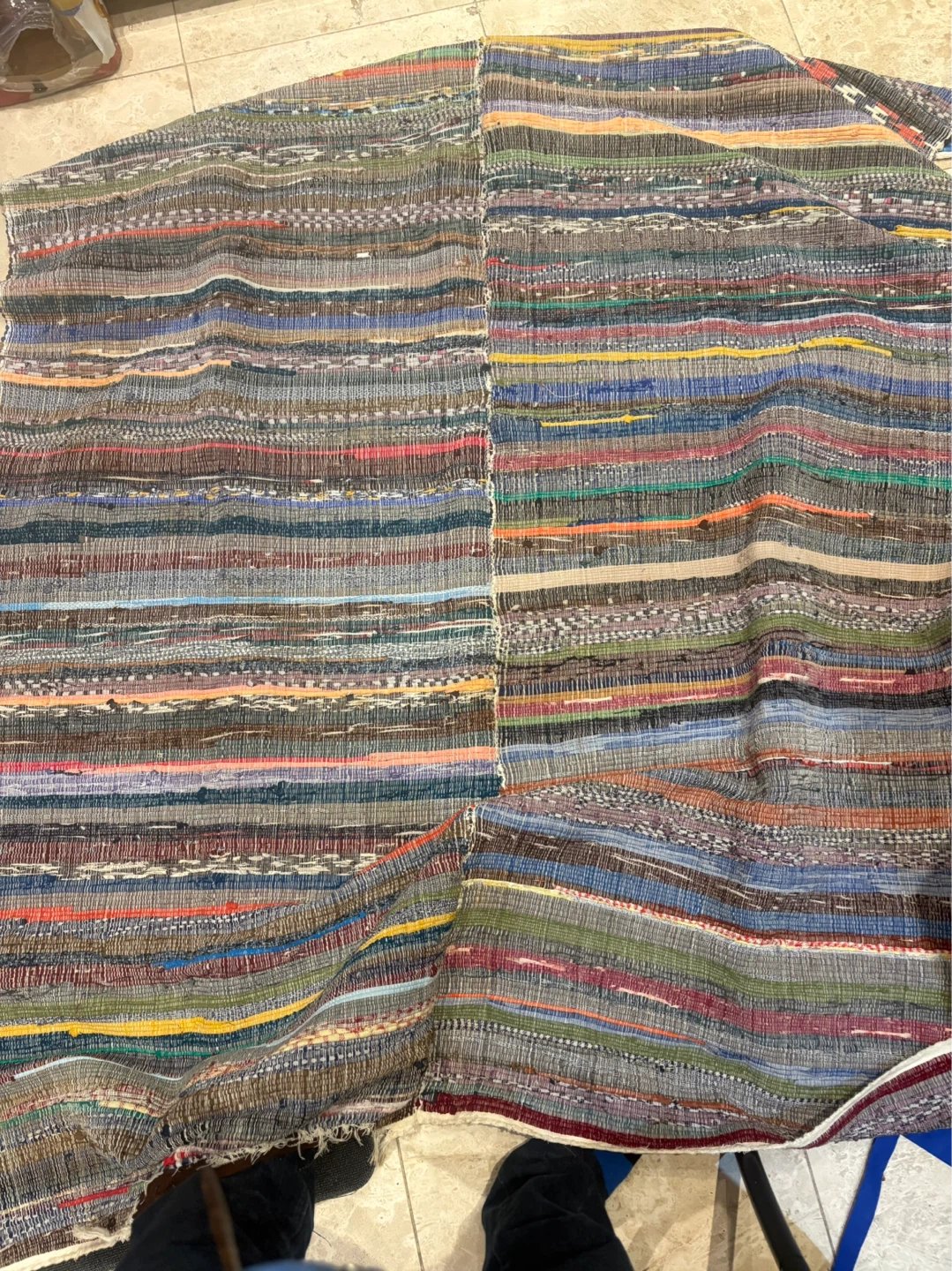 🌱 Woven Rag Rug - Striped 6x5