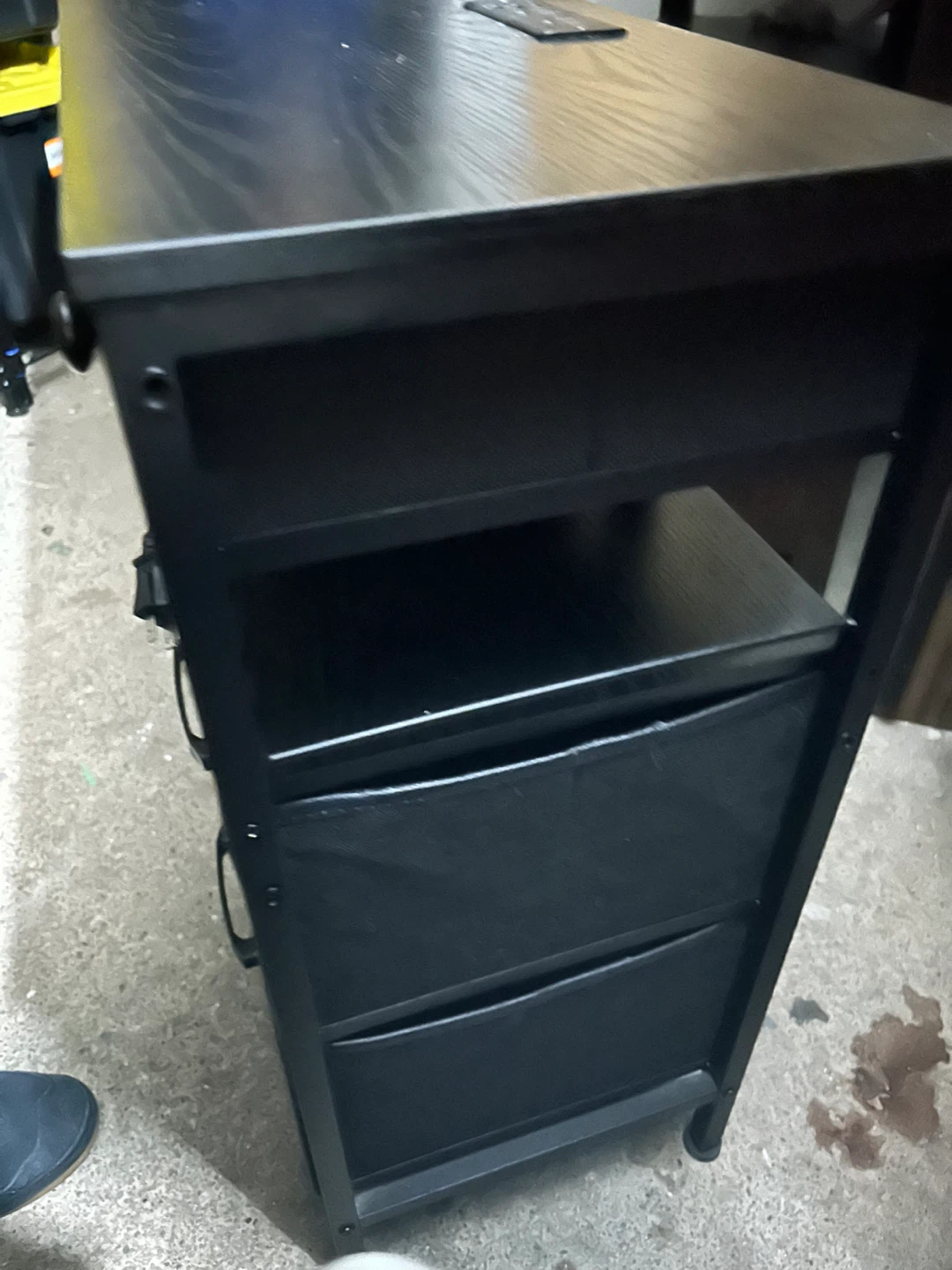 Black Desk with Built-in Power Strip and USB Ports - photo 5