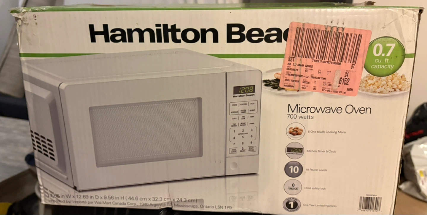 Hamilton Beach 0.7 cu. ft. Microwave Oven - White - photo 2