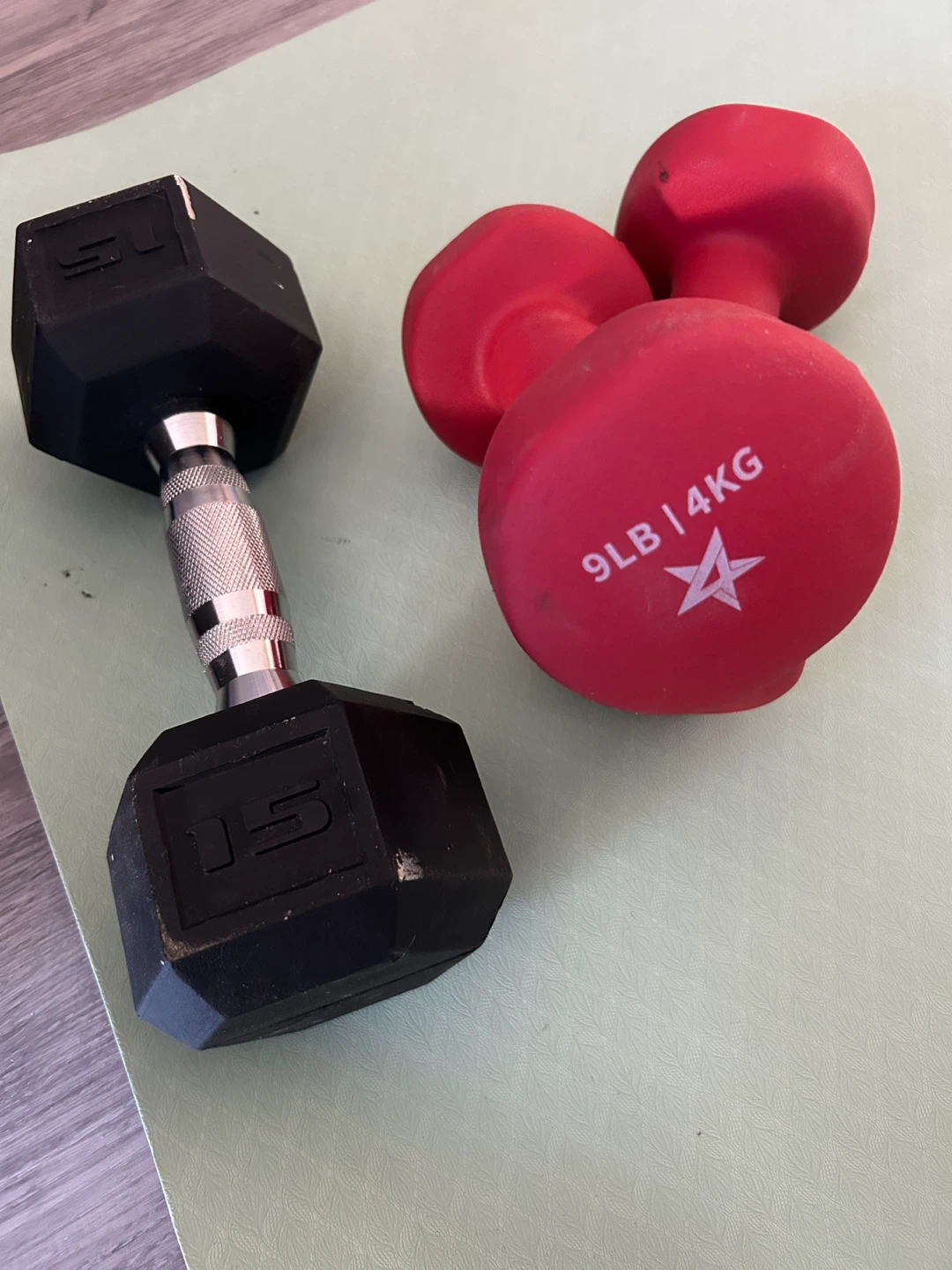 Fitness Mat with 3 Dumbbells - photo 2