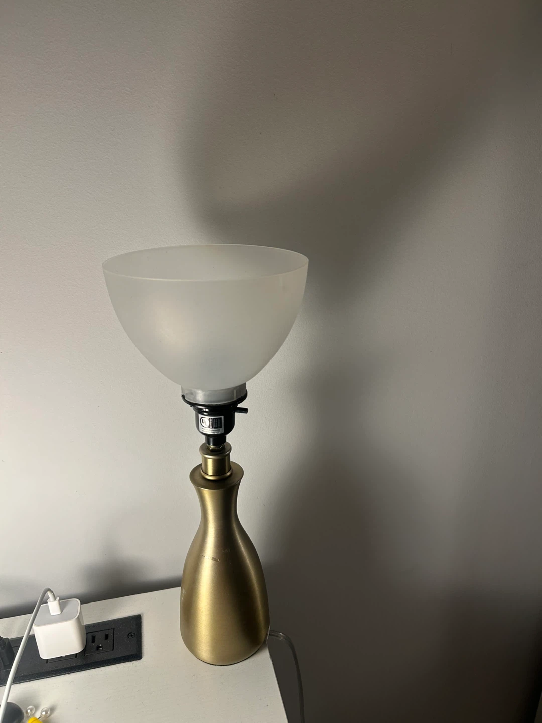 Gold Accent Table Lamp with Frosted Shade