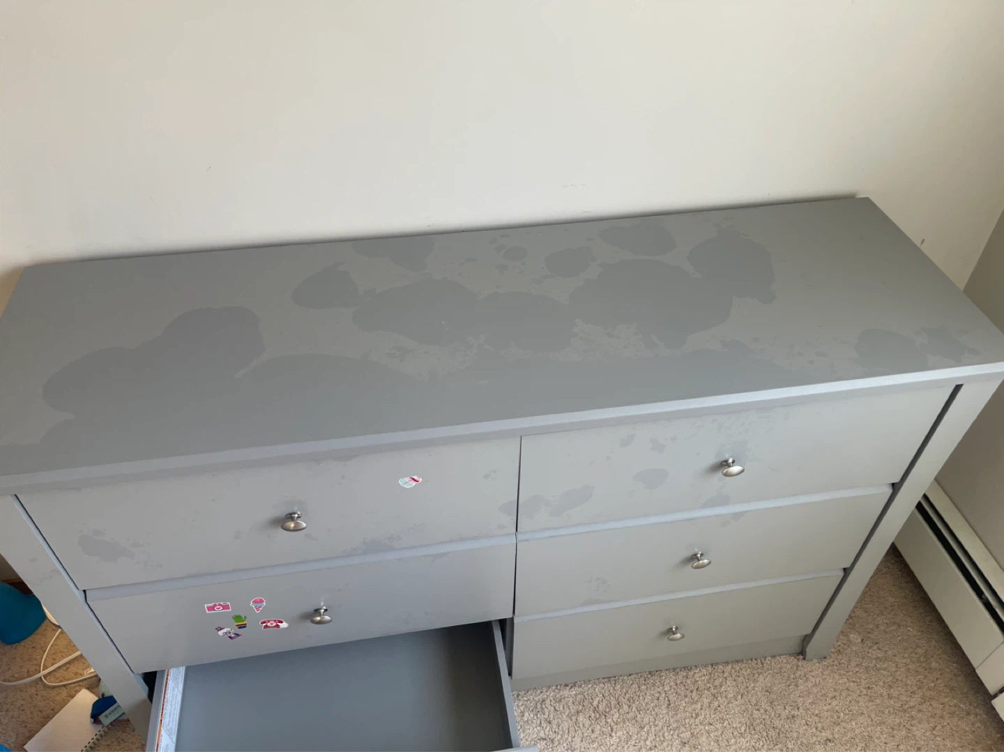 Grey Wooden Crib & dresser set