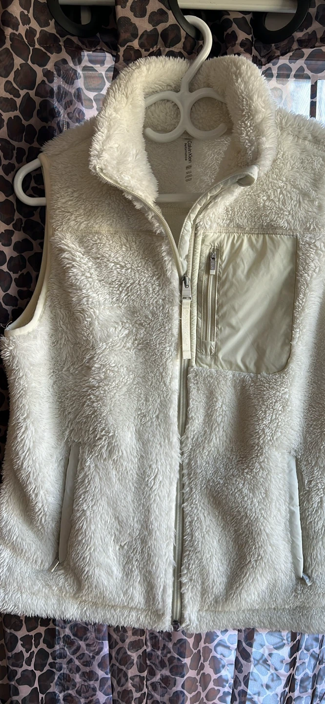 Calvin Klein Performance Fleece Vest - Cream - Size S/P