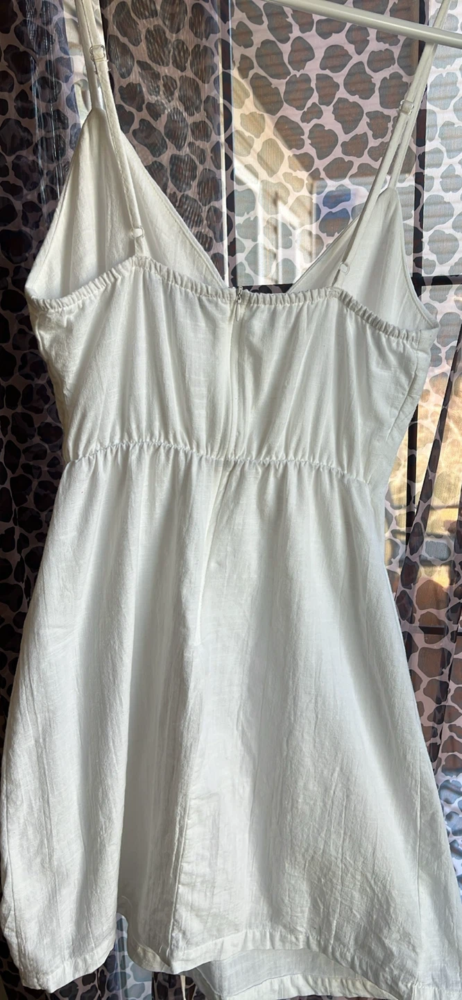 Pav Lux Fashion White Ruched Mini Dress Size S - photo 3