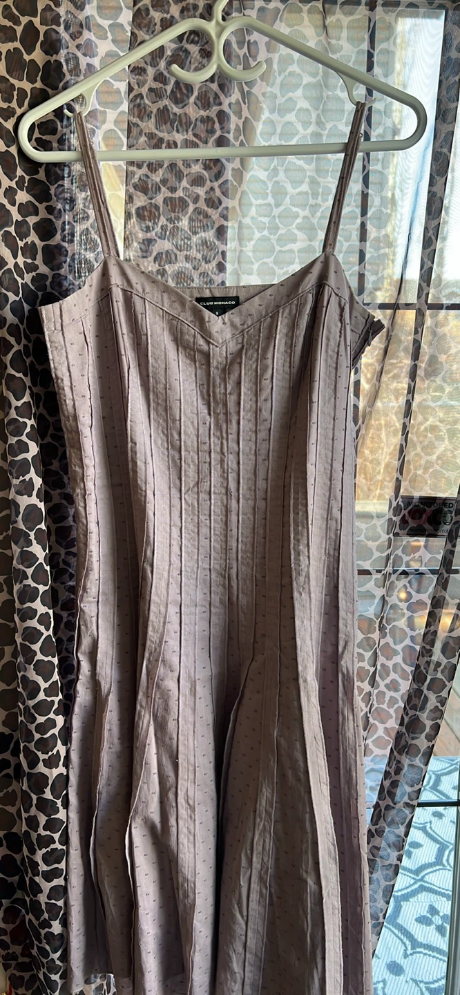 Club Monaco Taupe Pin-Tucked Dress Size 8