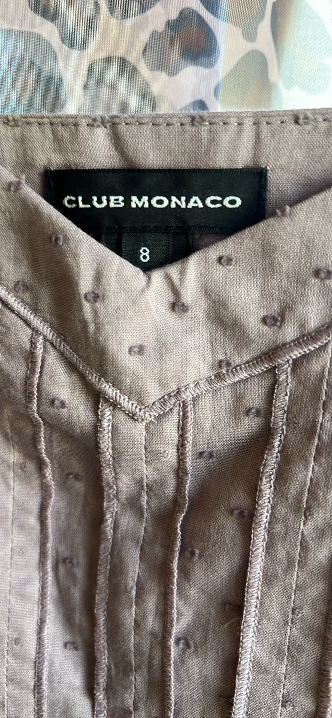 Club Monaco Taupe Pin-Tucked Dress Size 8 - photo 2