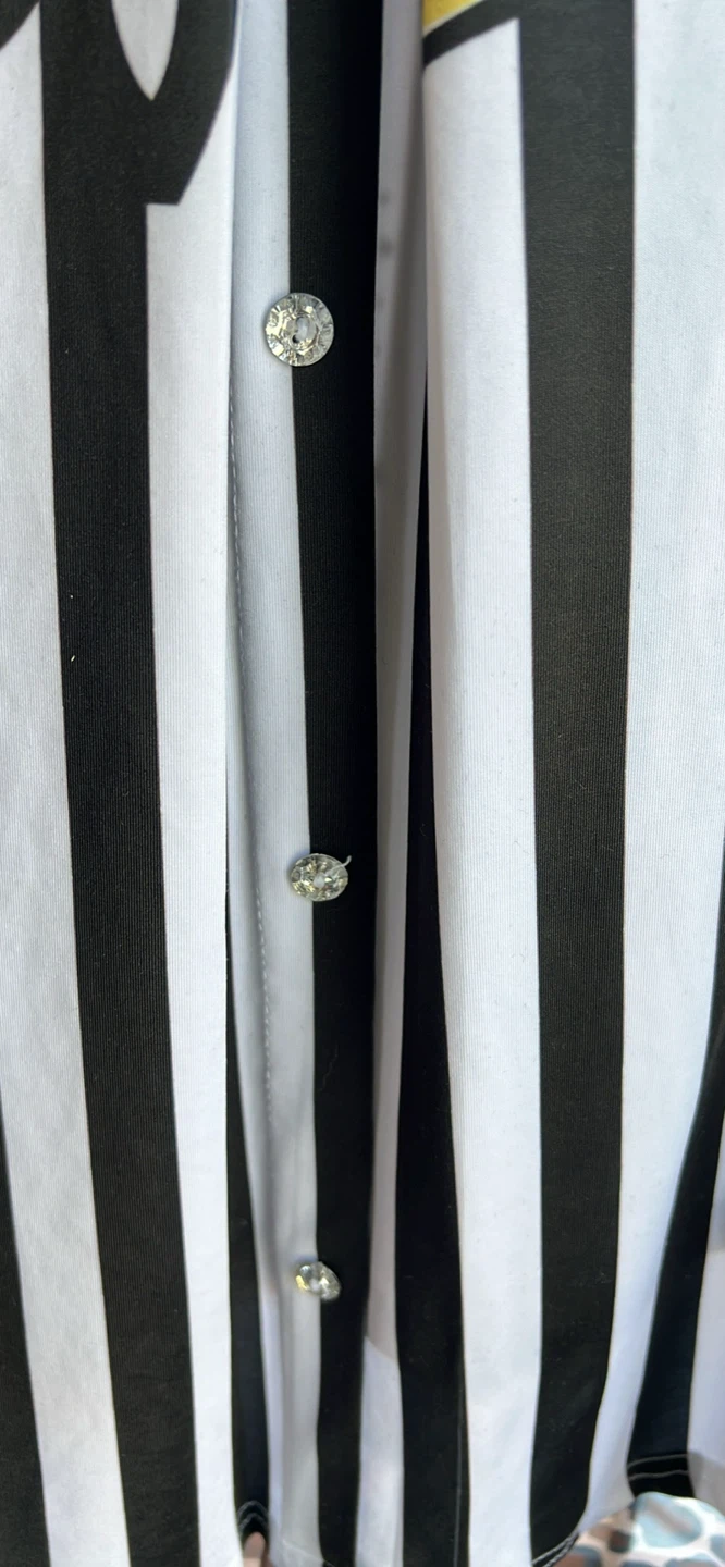 Sleeveless Collared Blouse with Rhinestone Buttons - photo 4